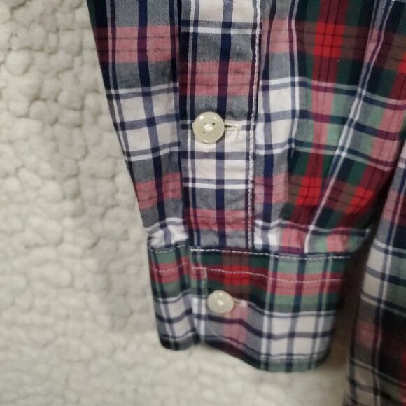 Ralph Lauren Shirt Men's Large (14-16) Red Blue Green White Plaid Cotton Button - Picture 9 of 16